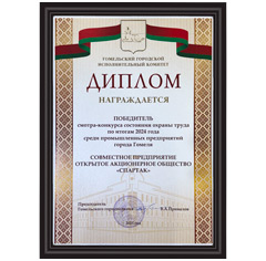 Диплом смотра-конкурса состояния охраны труда по итогам 2024 года\ Диплом смотра-конкурса состояния охраны труда по итогам 2024 года\