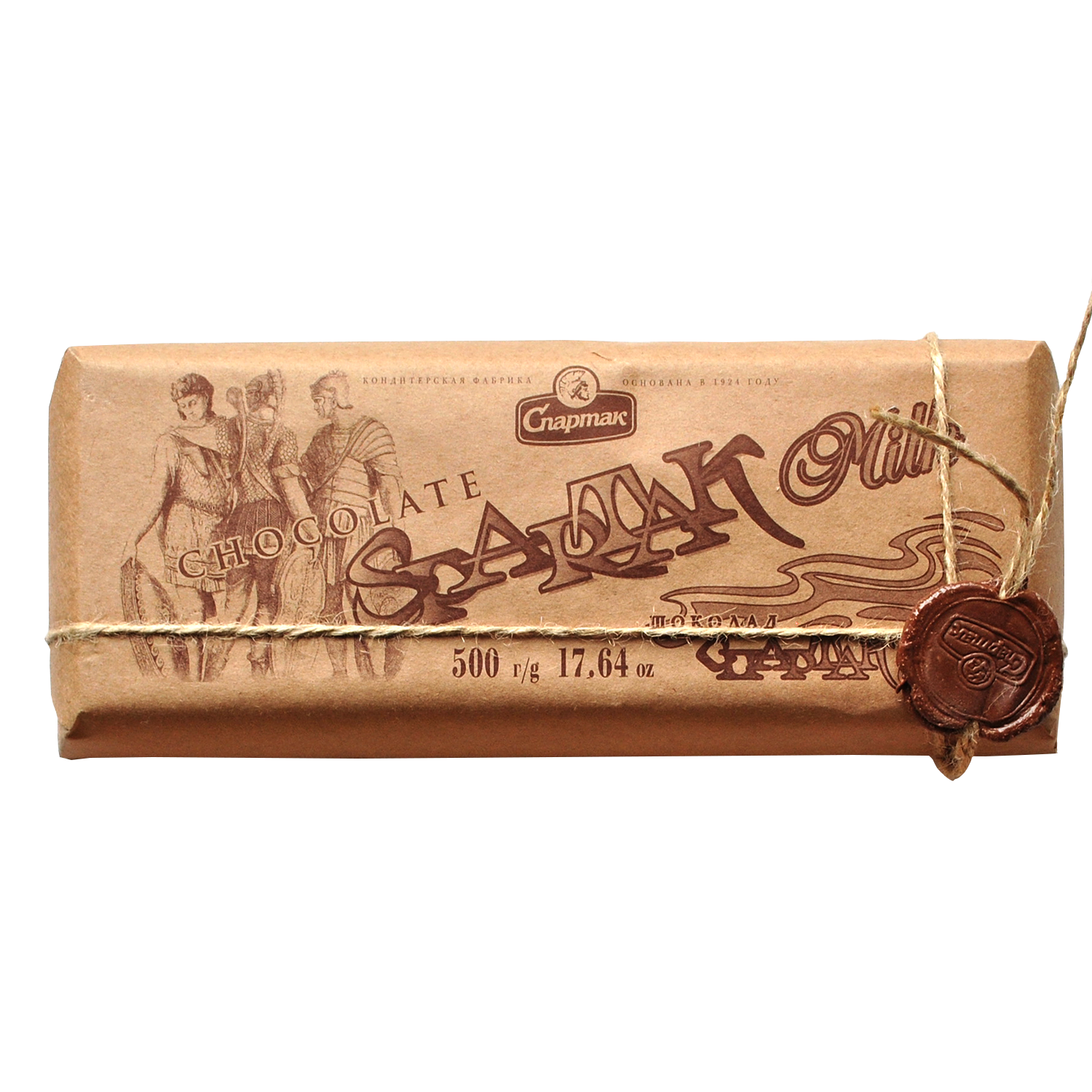 “斯巴达克”牛奶巧克力 (牛皮纸), 500 克