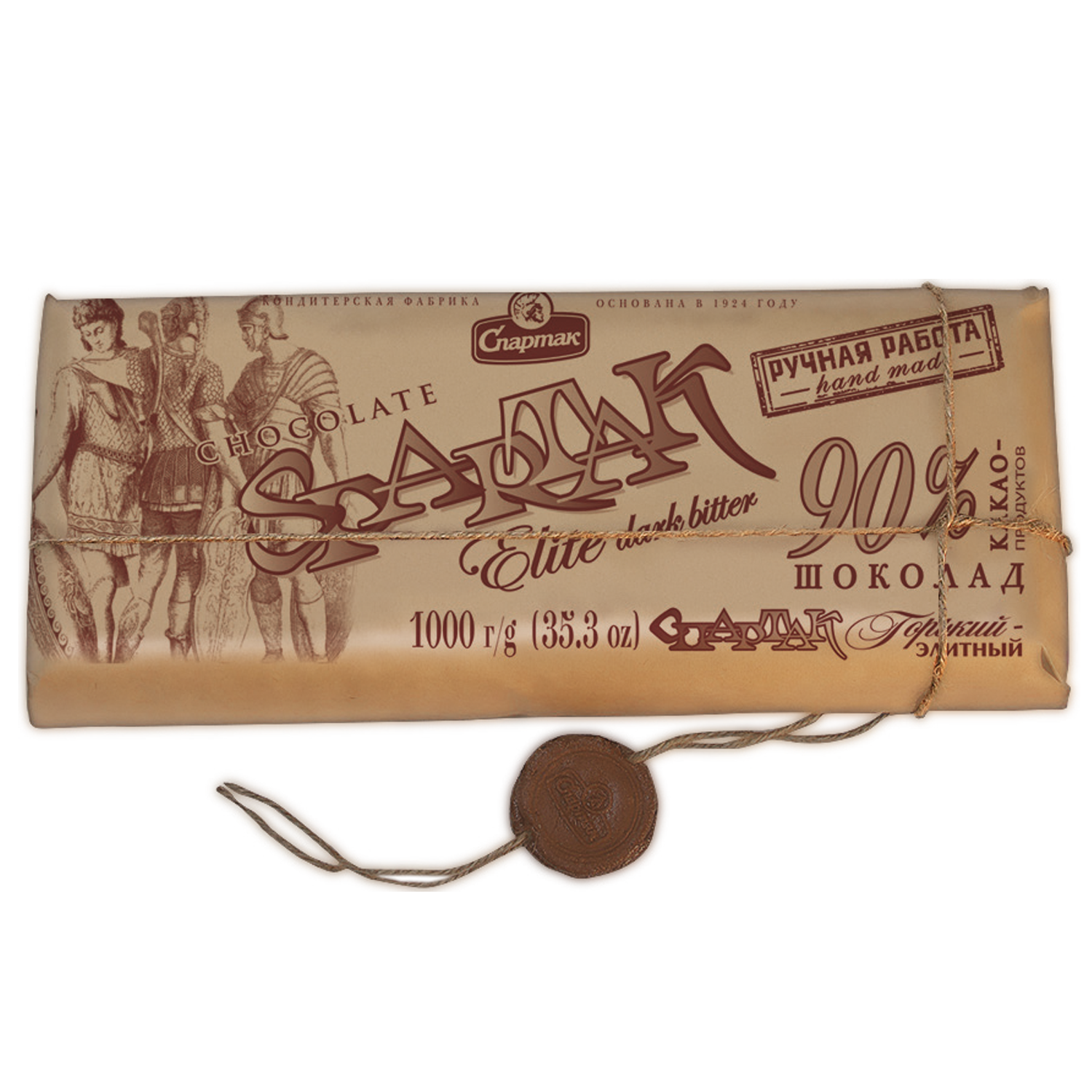 斯巴达克黑巧克力 (牛皮纸) 90%, 1000 克