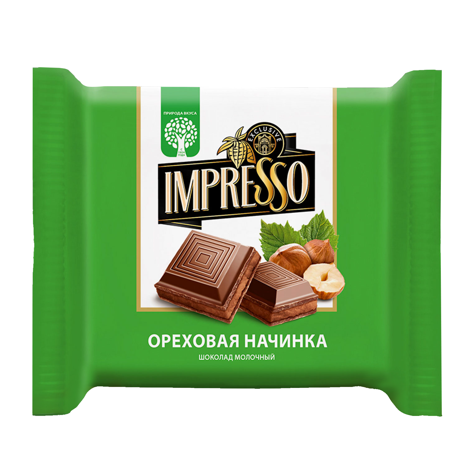 Шоколад молочный «Импрессо» с ореховой начинкой