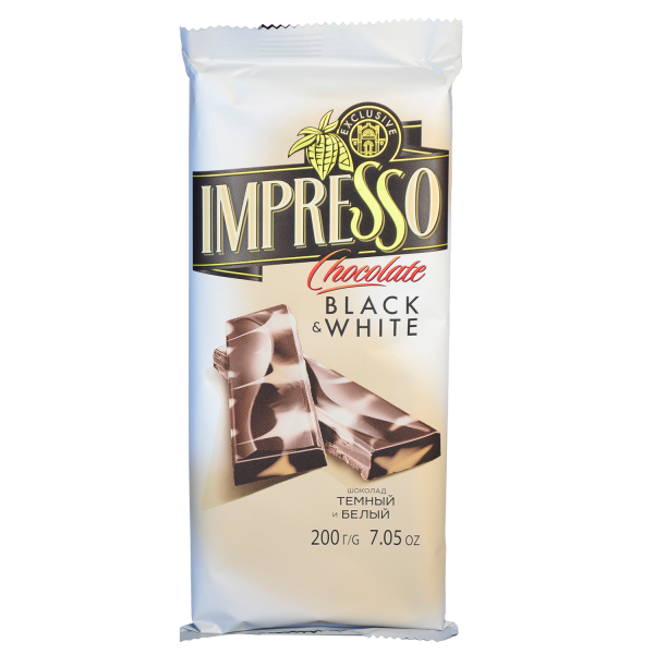 Шакалад «Impresso» цёмны і белы