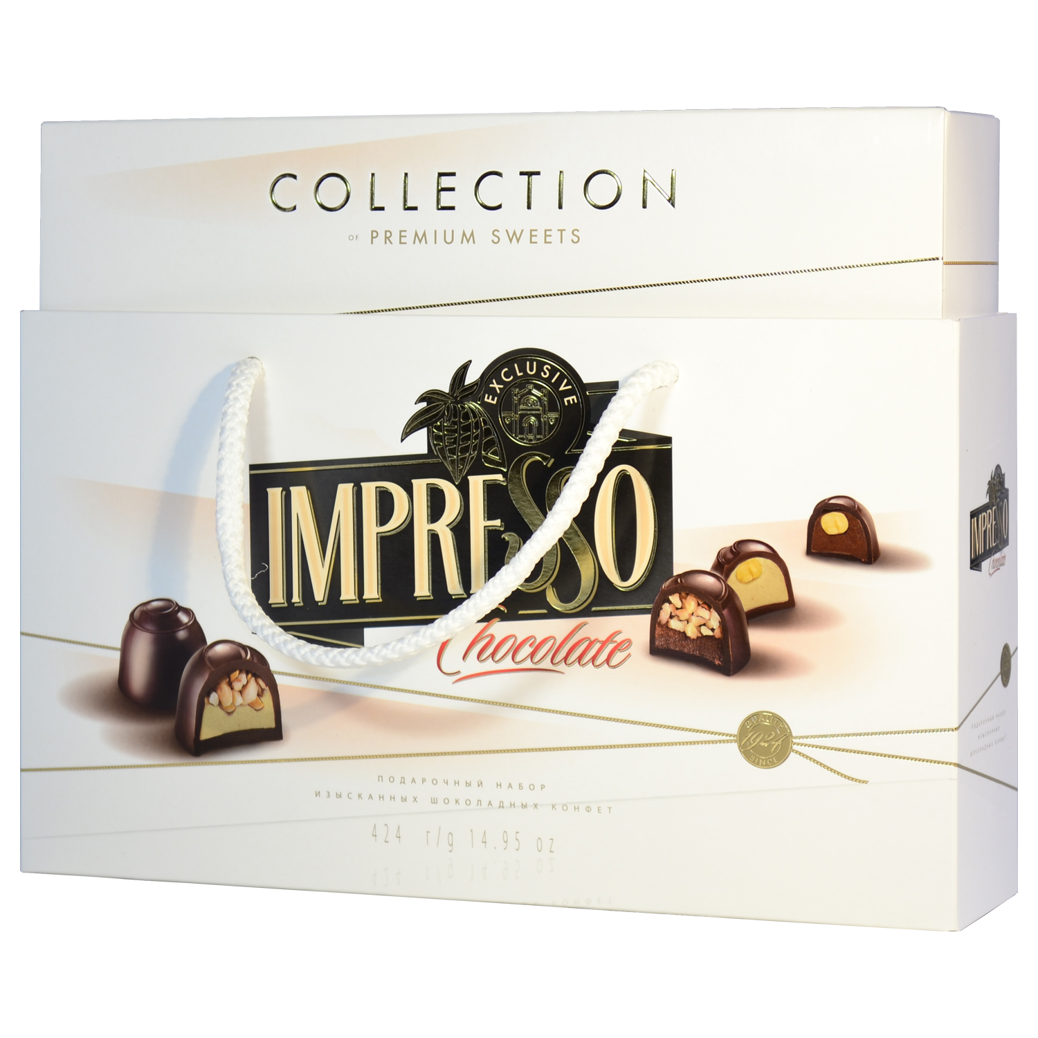 Падарункавы набор шакаладных цукерак «Impresso» (Premium), белы (424)