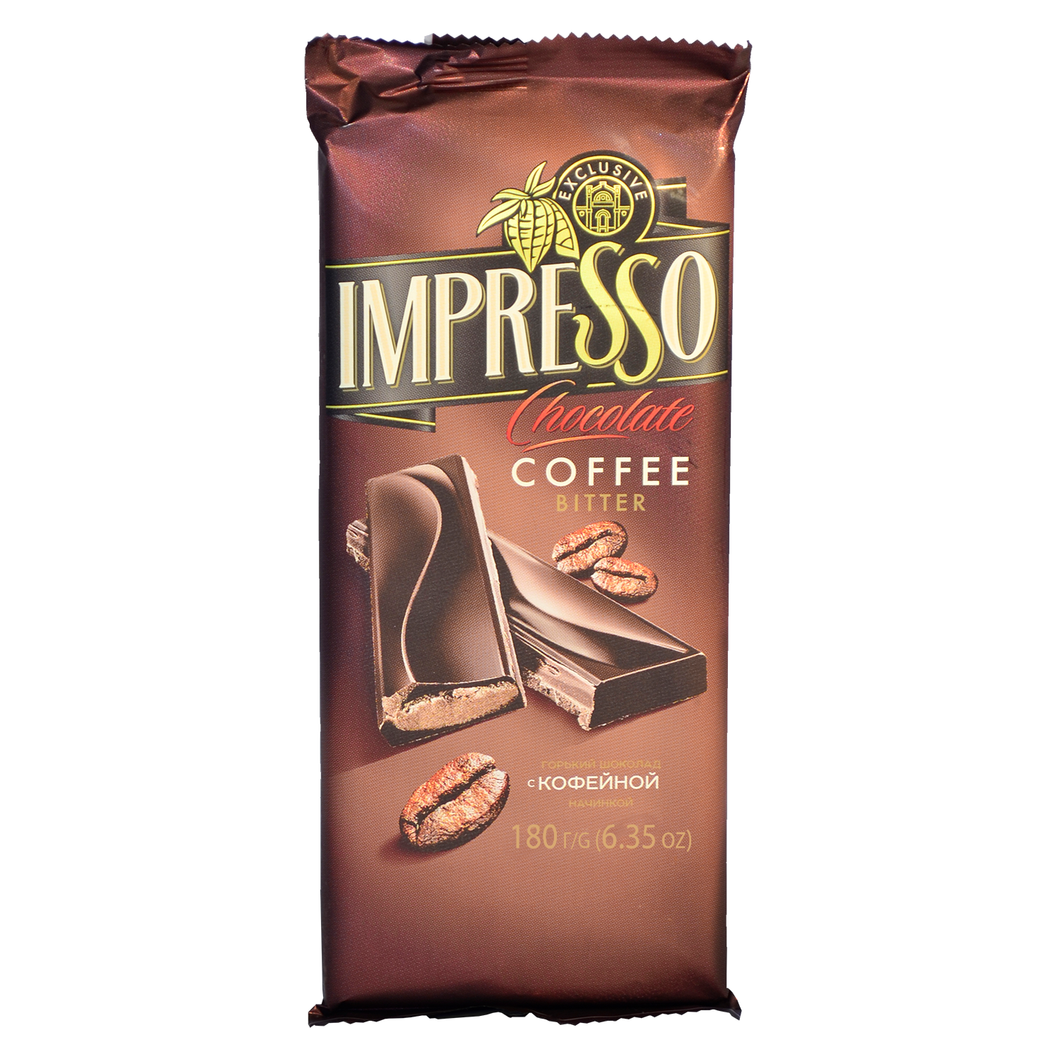 Шоколад горький «Импрессо» с кофейной начинкой Шоколад горький «Импрессо» с кофейной начинкой