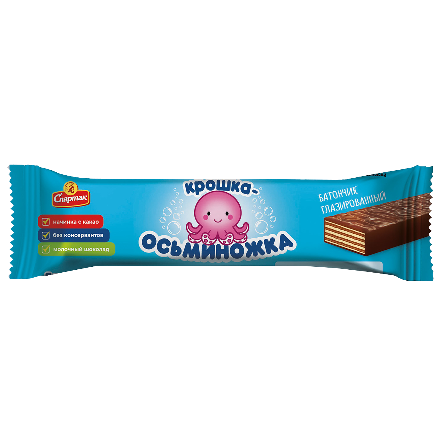 Батончик глазированный «Крошка-осьминожка» с начинкой