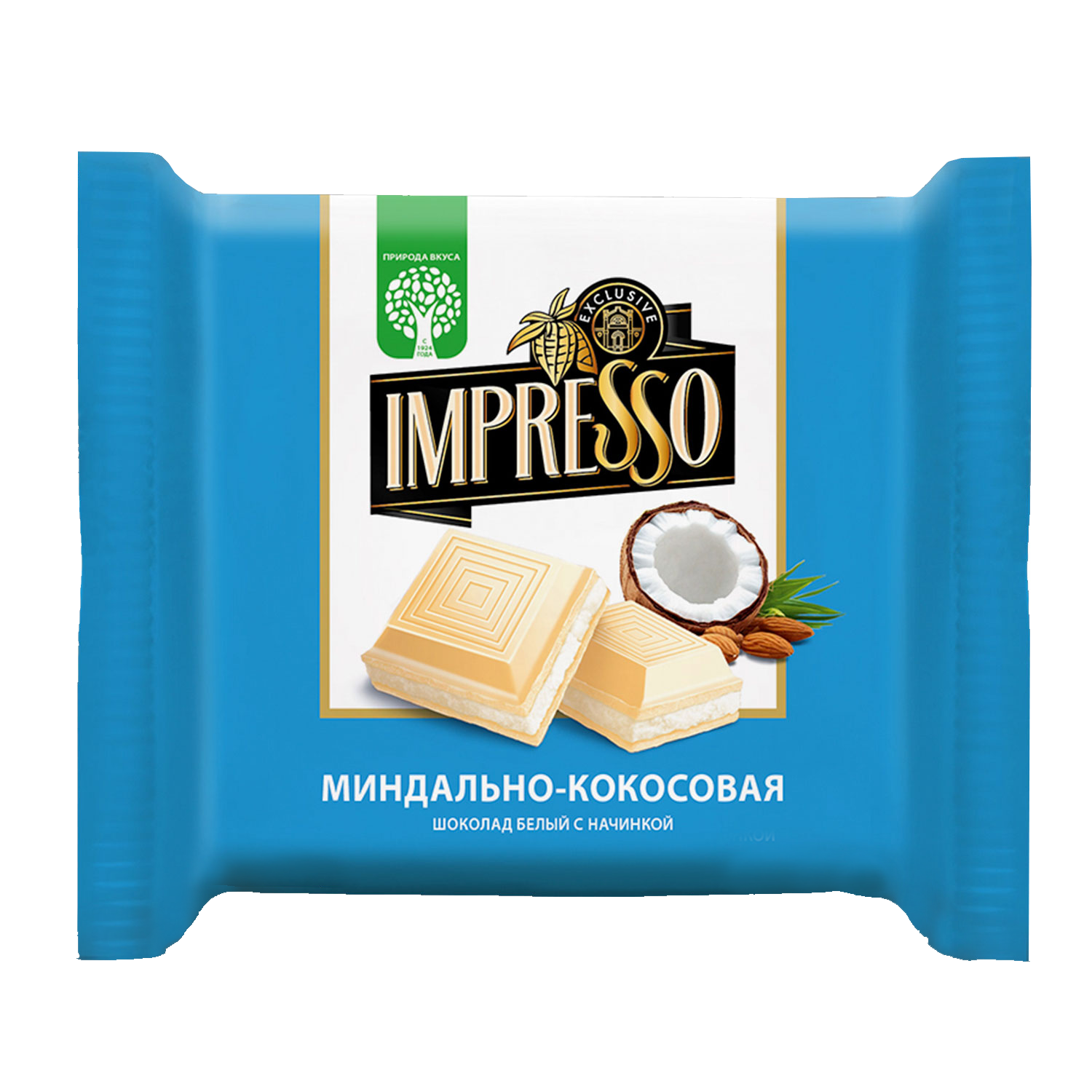Шоколад белый «Импрессо» с миндально-кокосовой начинкой