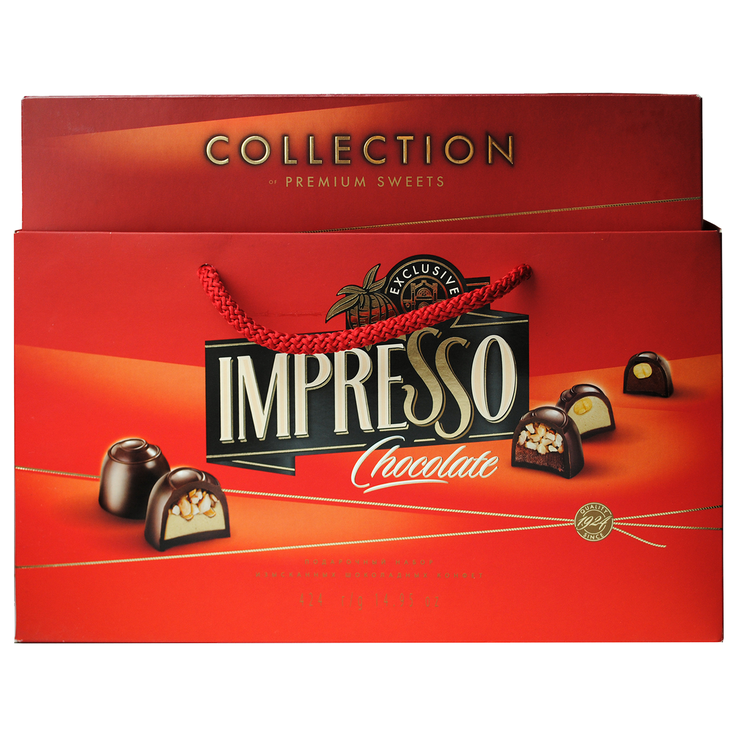 Падарункавы набор шакаладных цукерак «Impresso» (Premium), чырвоны (424)