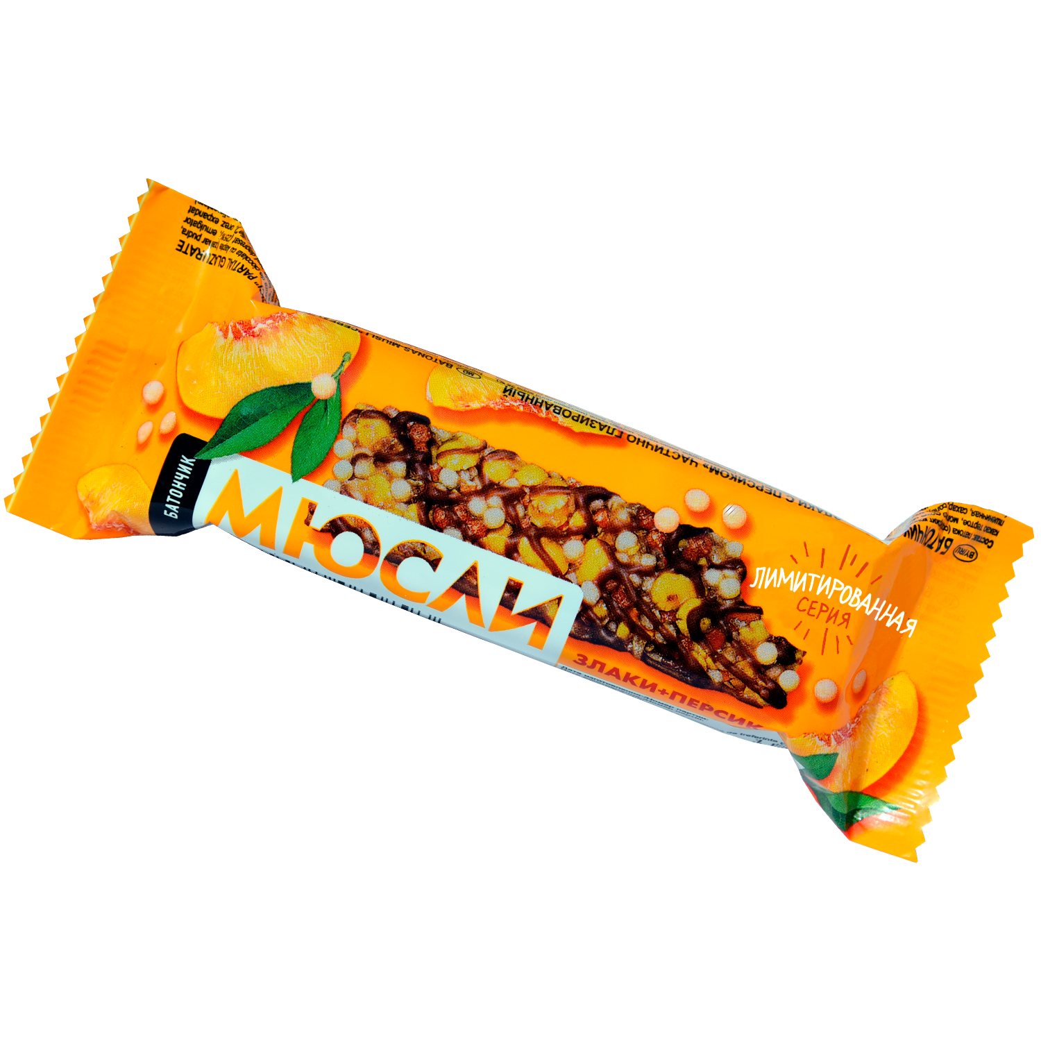 Muesli cereals with peaches