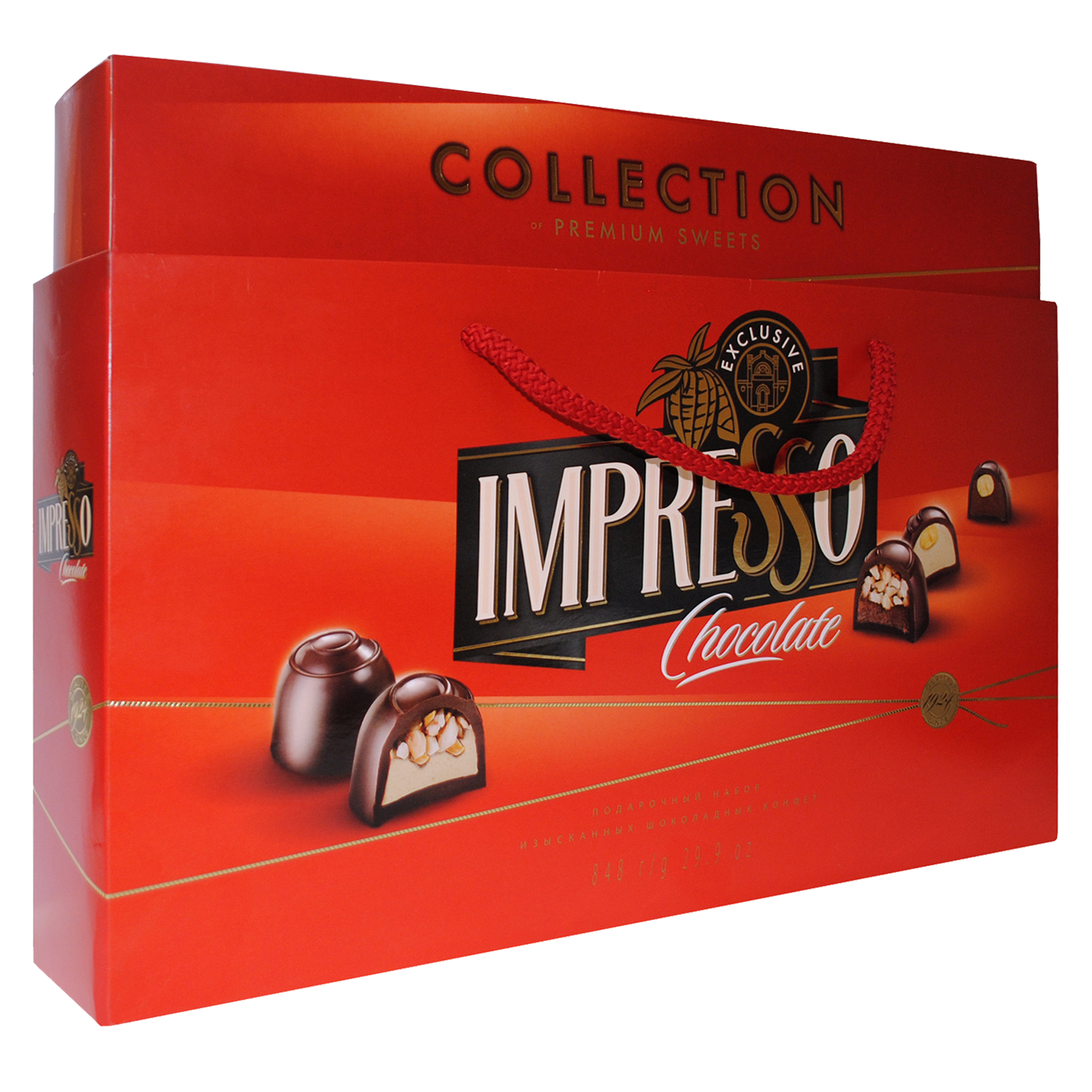 Падарункавы набор шакаладных цукерак «Impresso» (Premium), чырвоны (848)