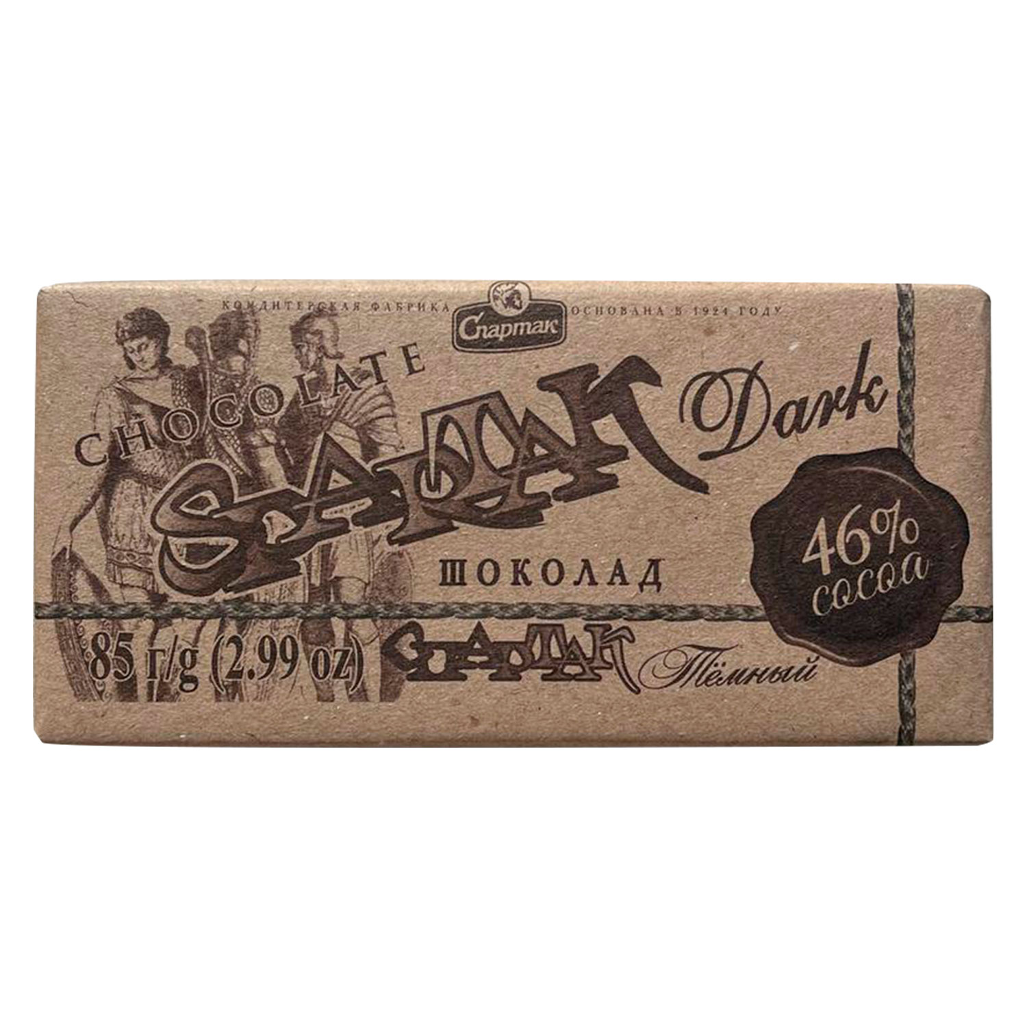 Шоколад «Спартак» темный 46%, 85г Шоколад «Спартак» темный 46%, 85г