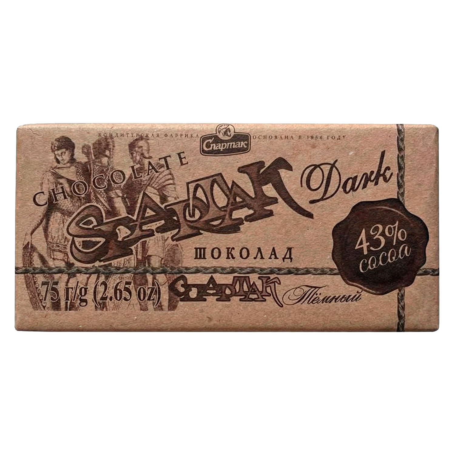 Шоколад «Спартак» темный 43% какао, 75г
