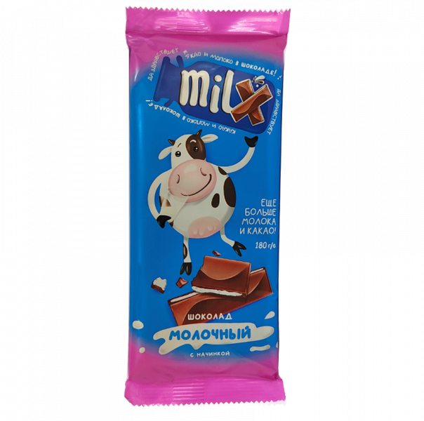 Шакалад малочны с начыннем «Milx»                                                                                                                                                                 