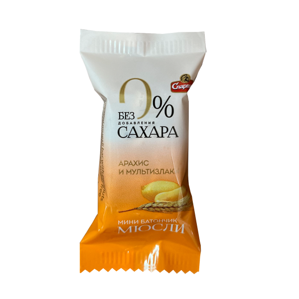 Мини батончик-мюсли «Без сахара» арахис и мультизлаки