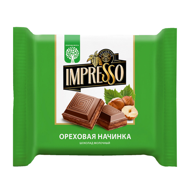 Шоколад молочный «Импрессо» с ореховой начинкой