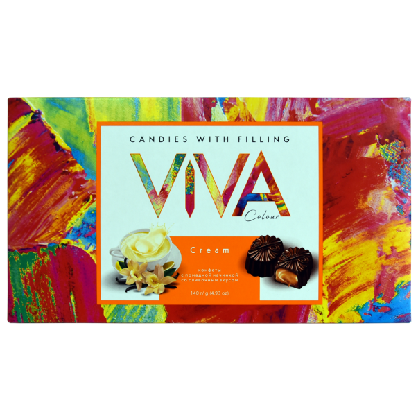 Скрынка цукерак «Viva colour» са сметанковым смаком