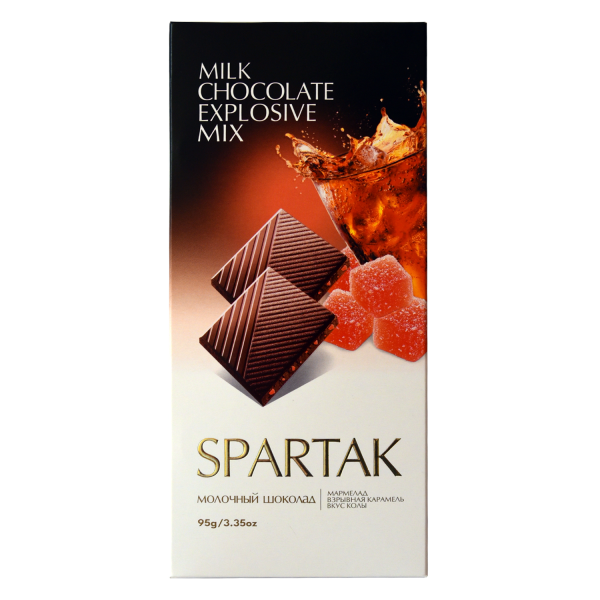 Шоколад «Спартак» молочный взрывной микс                                                                                                                                                     