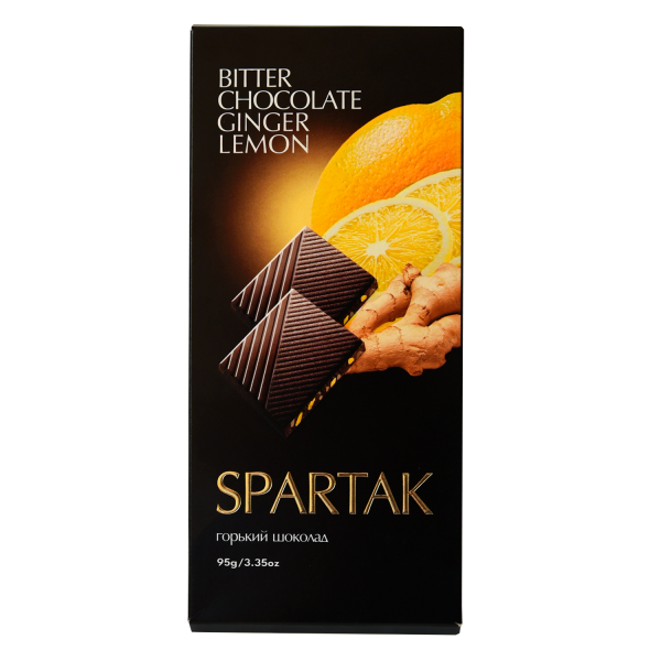 Шоколад «Спартак» горький с имбирём и лимоном                                                                                                                                             