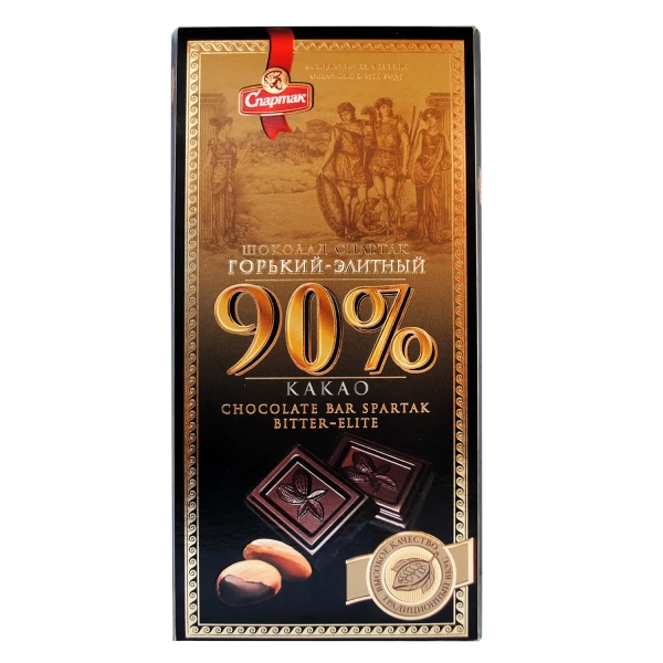Шоколад «Спартак» горький элитный 90%, (пенал)                                                                                                                             
