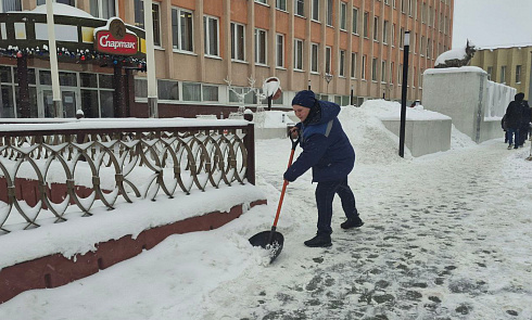 ​В Гомельской области продолжается борьба со снегом