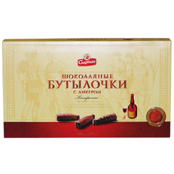 Шакаладныя бутэлечкі з лікёрам